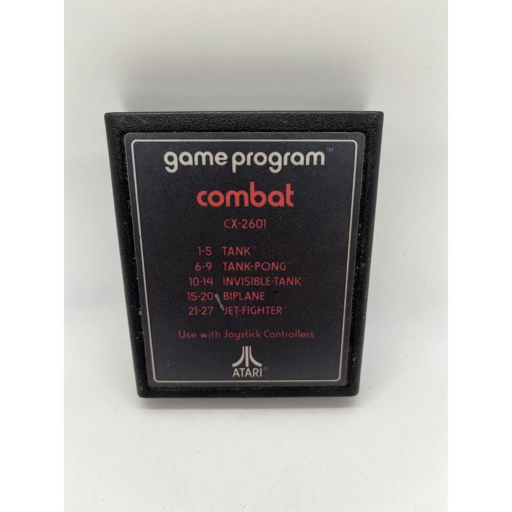 Combat Atari 2600 Video Game Cartridge CX-2601 Pong Tank Biplane Tested